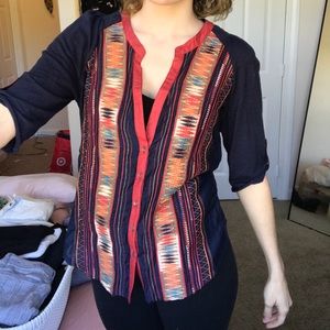 Anthropologie brand Rustic Bohemian Button Down